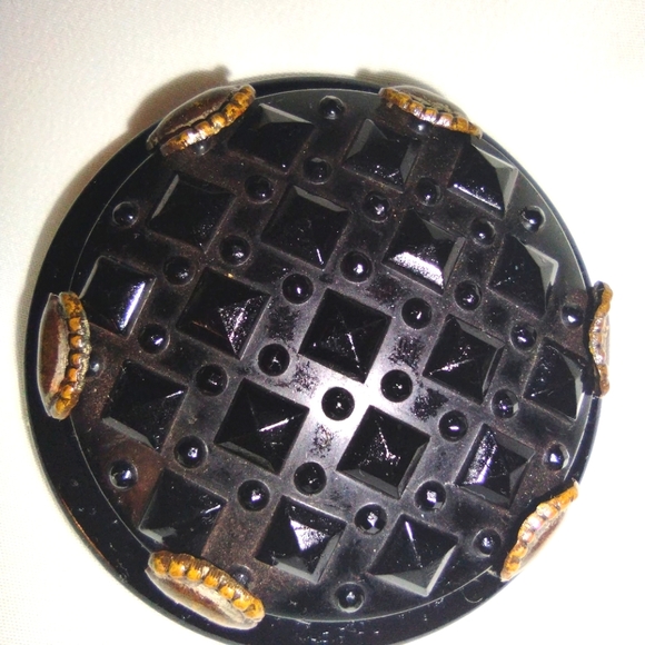 BAKELITE BLACK LARGE BUTTON VINTAGE - Picture 4 of 4